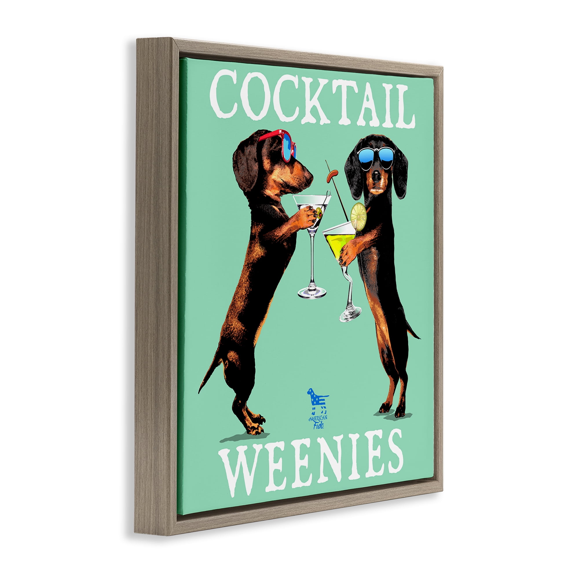 Stupell Industries Flashy Cocktail Weenies Food & Beverage Painting Brown Floater Framed Canvas Art Print Wall Art, 25 x 25