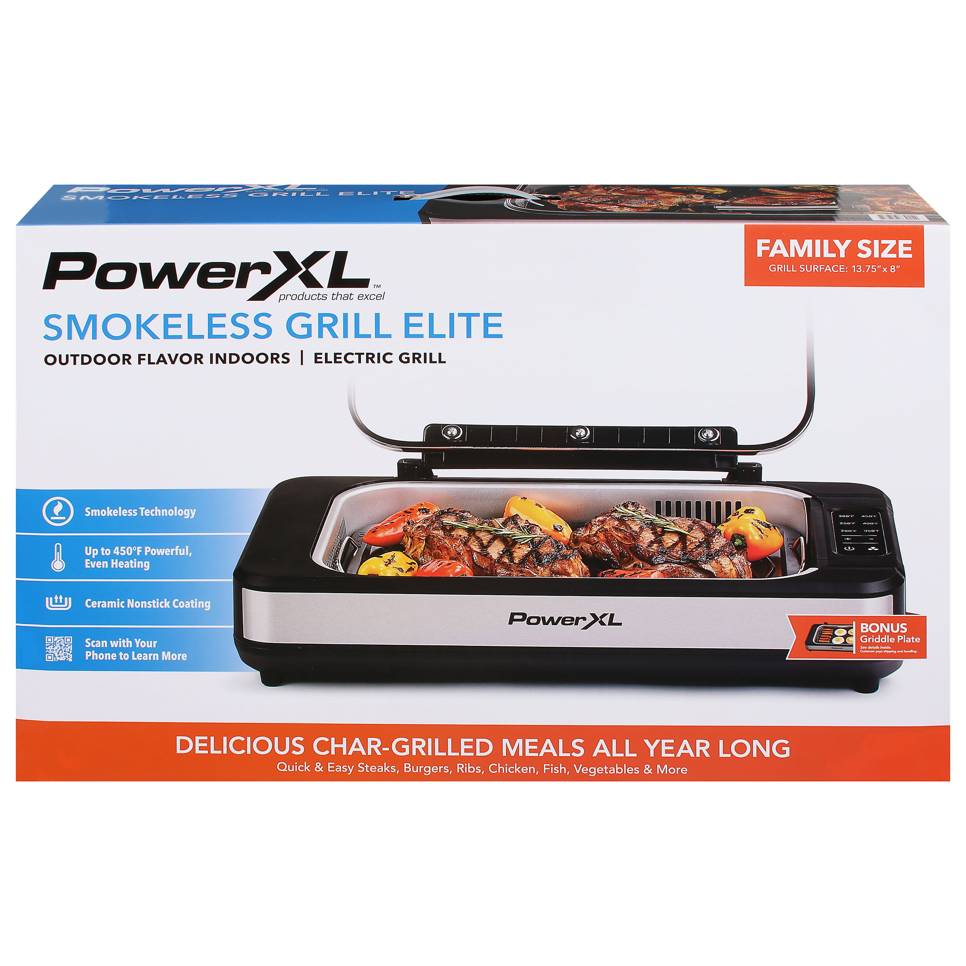 PowerXL Smokeless Indoor 1500 Watt Grill, Bronze (5-00682-06)