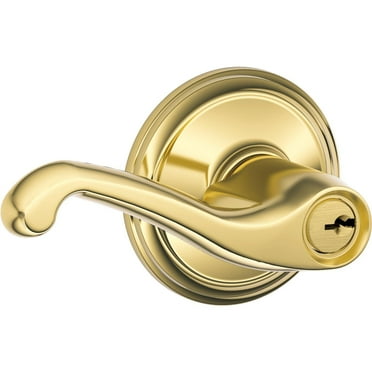 Schlage F51VFLA505 Flair Entry Lever, Bright Brass