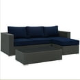 thumbnail image 2 of Modway Sojourn 3 Piece Outdoor Patio Sunbrella? Sectional Set in Canvas Navy, 2 of 7