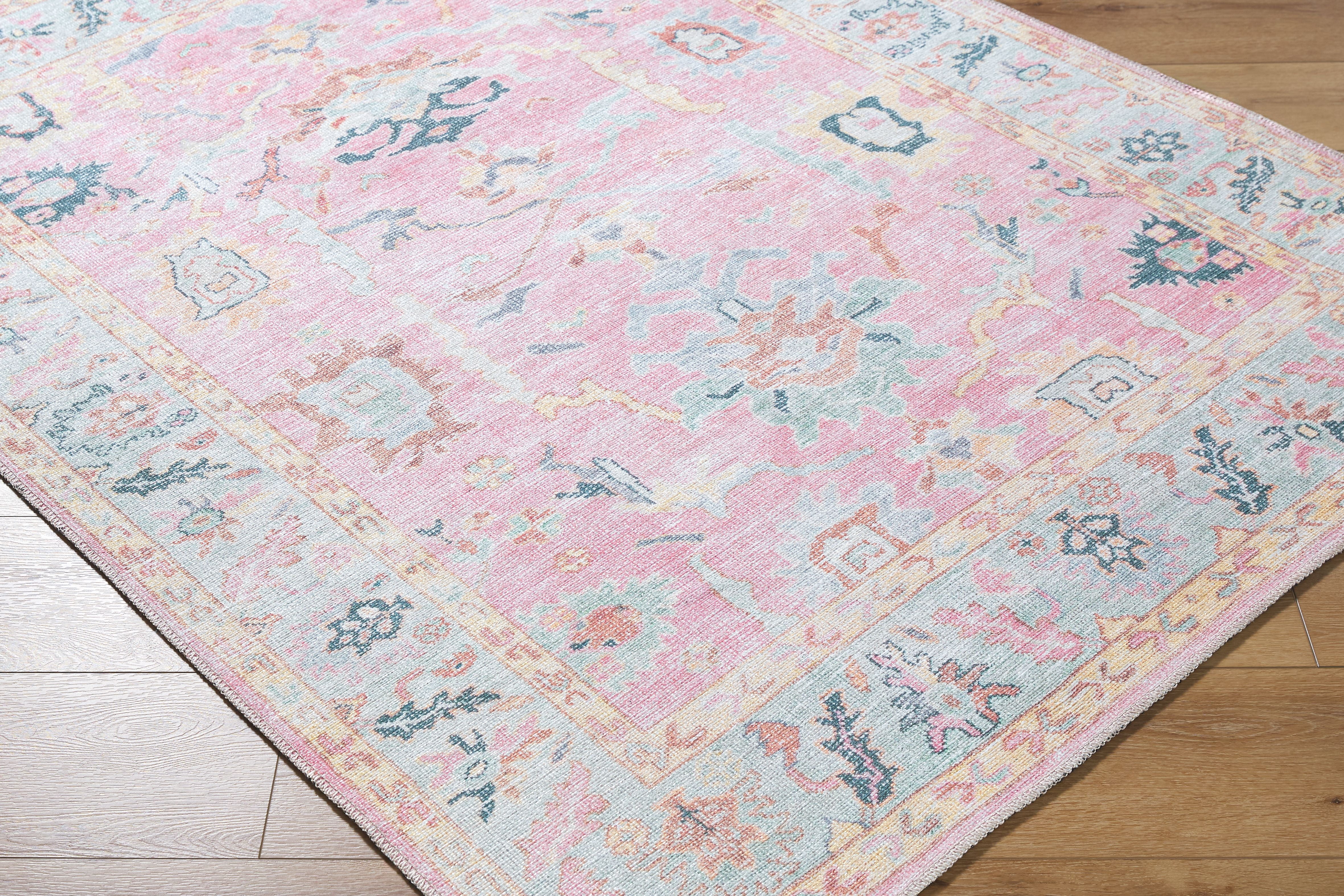 My Texas House Eloise Traditional Floral Indoor Washable 5' x 8' Area Rug