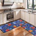 thumbnail image 3 of Kitchen Rugs Sets Of 2,Pioneer Flower Floral Print Pattern Anti Fatigue Kitchen Mat Rugs Non Slip Washable,Decorative Kitchen Floor Mats for Kitchen,Sink,Laundry,17"x47"+17"x47", 3 of 5