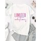 thumbnail image 2 of Women's "Limited Edition" Gradient Pink Graphic Tee - Casual Round Neck Short Sleeve, Comfortable Polyester Blend Summer Top, 2 of 6