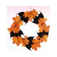 thumbnail image 4 of 1 pieza de adornos colgantes de corona de murciélago decoración de hoja de arce corona de hojas florales de Halloween, 4 of 7
