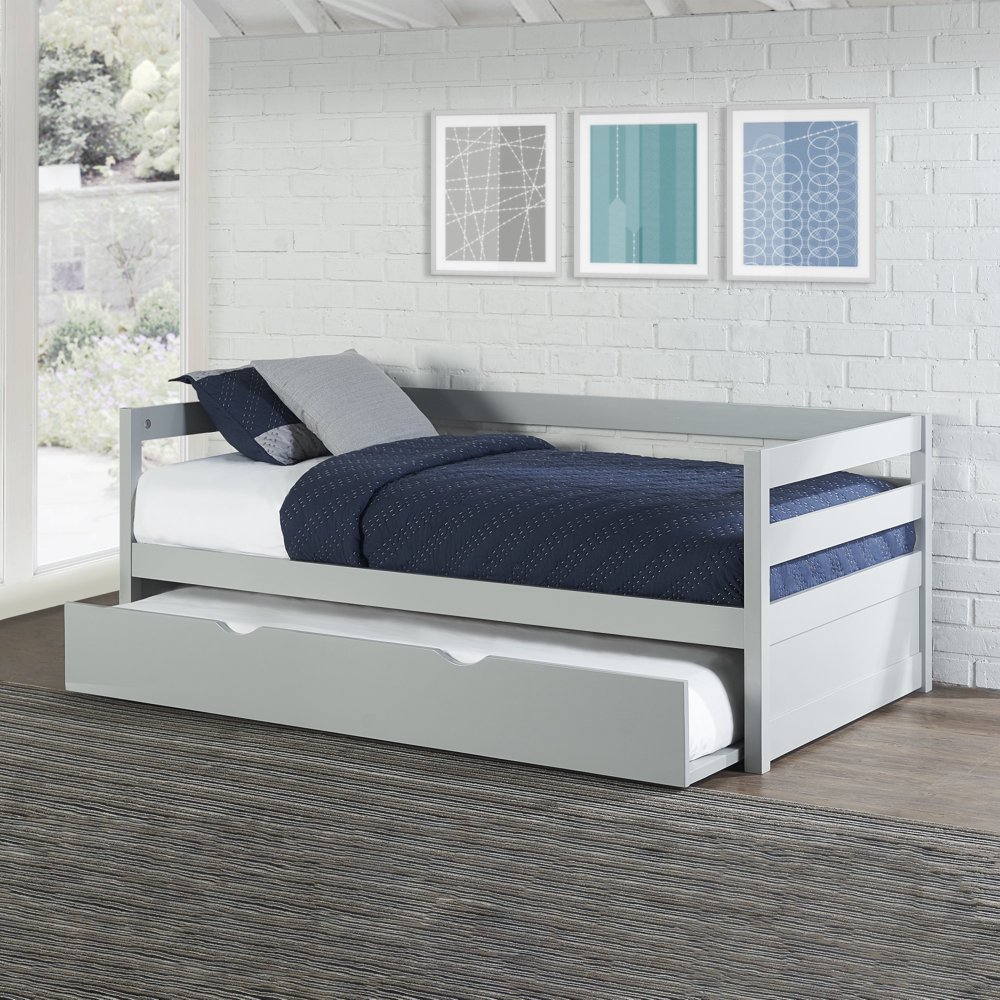 Hillsdale Kids and Teen Caspian Twin Daybed with Trundle, Gray