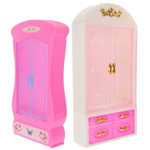 Raindrops  2 Pcs Mini Doll Wardrobe Dollhouse Furniture Miniature Decor Accessory
