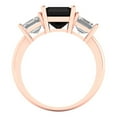thumbnail image 4 of Clara Pucci 14K Rose Gold Solid Gold Onyx Three-Stone Anniversary Ring for Women - 4 cttw Square Emerald Cut, 4 of 7
