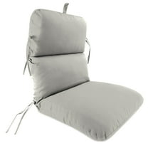 Jordan Manufacturing Sunbrella 45" x 22" Canvas Granite Grey Solid Rectangular Outdoor Chair Cushion with Ties and Hanger Loop