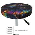 thumbnail image 3 of Salouo Rainbow Wings Majestic Dragon Pattern Bar Stool Cushion Cover, Round Crease-Resistant Stretchy Dustproof Stool Seat Slipcover for Bar Round Chair-14 inch, 3 of 6