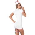 thumbnail image 3 of Gibobby Conjunto Lencería Tanga Y Bralette Ropa de dormir Cosplay Lencería Ropa interior Sexy Enfermera Encaje Mujeres French(Blanco, Talla única), 3 of 5