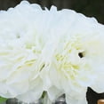 thumbnail image 3 of Enova Home Artificial Flowers Large 4 Heads Silk Peony Fake Flowers Arrangement in Cylinder Glass Vase with Faux Water for Home Office Wedding Decoration (Cream), 3 of 4