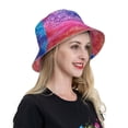 thumbnail image 6 of KLL Rainbow Glitter Cute Bucket Hat for Women Men Packable Travel Beach Sun Hat Outdoor Rave Accessories Reflective Fisherman Cap, 6 of 7