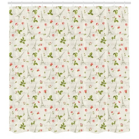 Spring Shower Curtain Happy Positive Summer Season Paris French