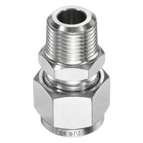 Uxcell Compression Fitting 1/2" OD x 3/8" PT Male Stainless Steel Coupler Adapter