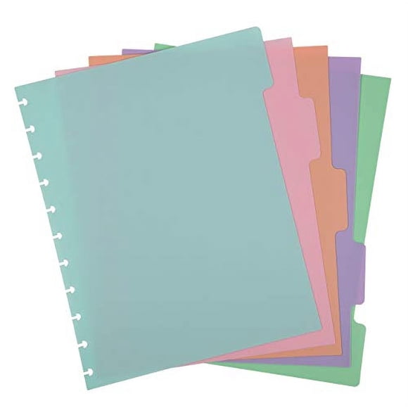 Cuaderno de anillas Talia - Separadores (Tamaño carta, 5 pestañas pastel)