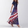 thumbnail image 5 of Wutalume Summer Dresses Patriotic Print - V-Neck Short Sleeve Colorful Sundress for 4th July Parade, Womens Summer Dresses ,Royal Blue XS, 5 of 6