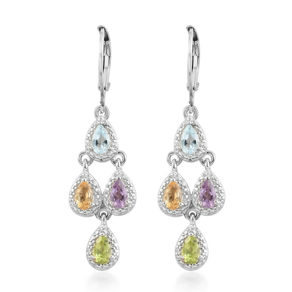 Shop LC Shop LC Women Jewelry For Pink Amethyst Citrine Earrings Ct 1