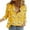 Yellow, variant on ZOHIUM Womens Dressy Tops Fashion Women's Loose Button Solid Lapel Long Sleeves T Shirt Blouse Tops Ladies Tops and Blouses White Tops for Women Clothes (White,XXXXL)