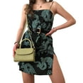 thumbnail image 4 of Seyurigaoka Women's Summer Sleeveless Dress Dragon Pattern Sling Mini Dress, 4 of 9