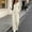 Beige, variant on Women's Ribbed Knit Two Piece Set V Neck Button Down Long Sleeve Top and Pants with Pockets Solid Color for Fall Winter Cozy