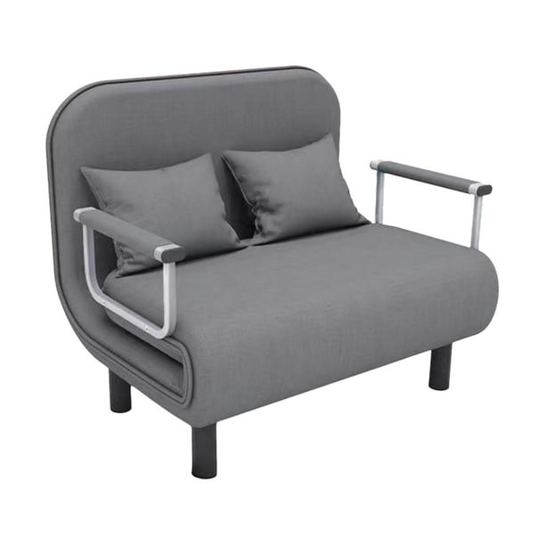 Sofá cama,Sofá cama Silla perezosa Sofá individual Silla,Respaldo reclinable Bolsillos de almacenamiento ajustables,Muebles de salón de espacio moderno para sala de estar,Muebles de Gris