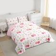 thumbnail image 3 of Homewish Kawaii Pink Cherry Full Size Comforter Sets for Kids, Cartoon Flower Floral Bedding Comforter Set, Plant Botanical Print Reversible Bedding Sets, Ultra Soft Bedroom Decor, 3 Pieces, 3 of 8