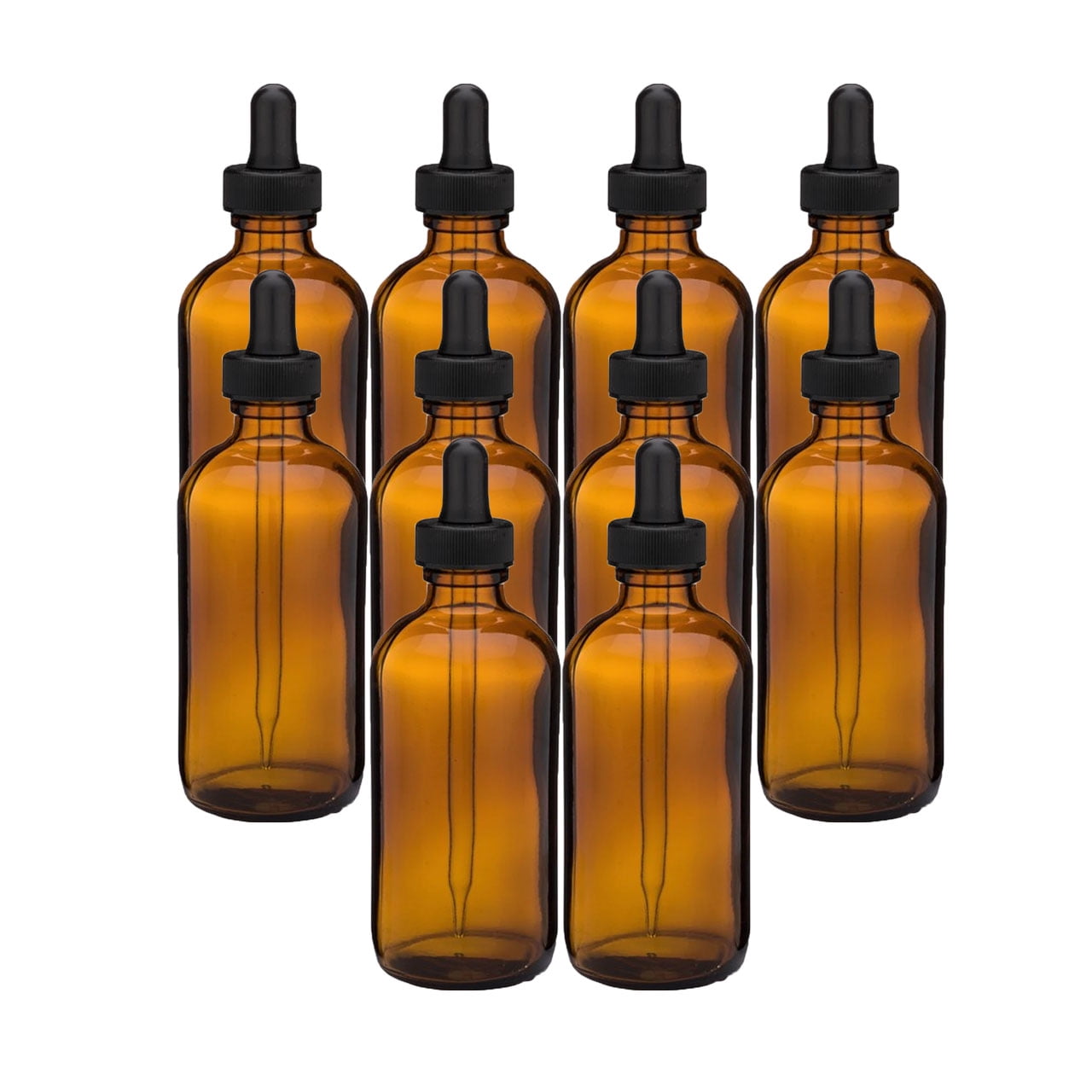 Amber 4oz Dropper Bottle (120ml) Pack of 10 - Glass Tincture