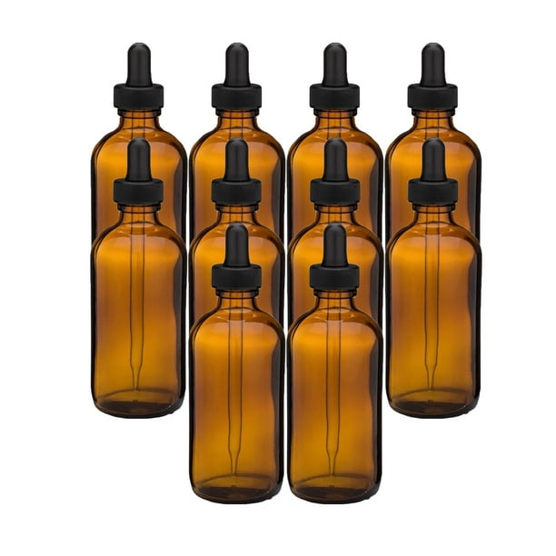 Amber 4oz Dropper Bottle (120ml) Pack of 10 Glass Tincture Bottles