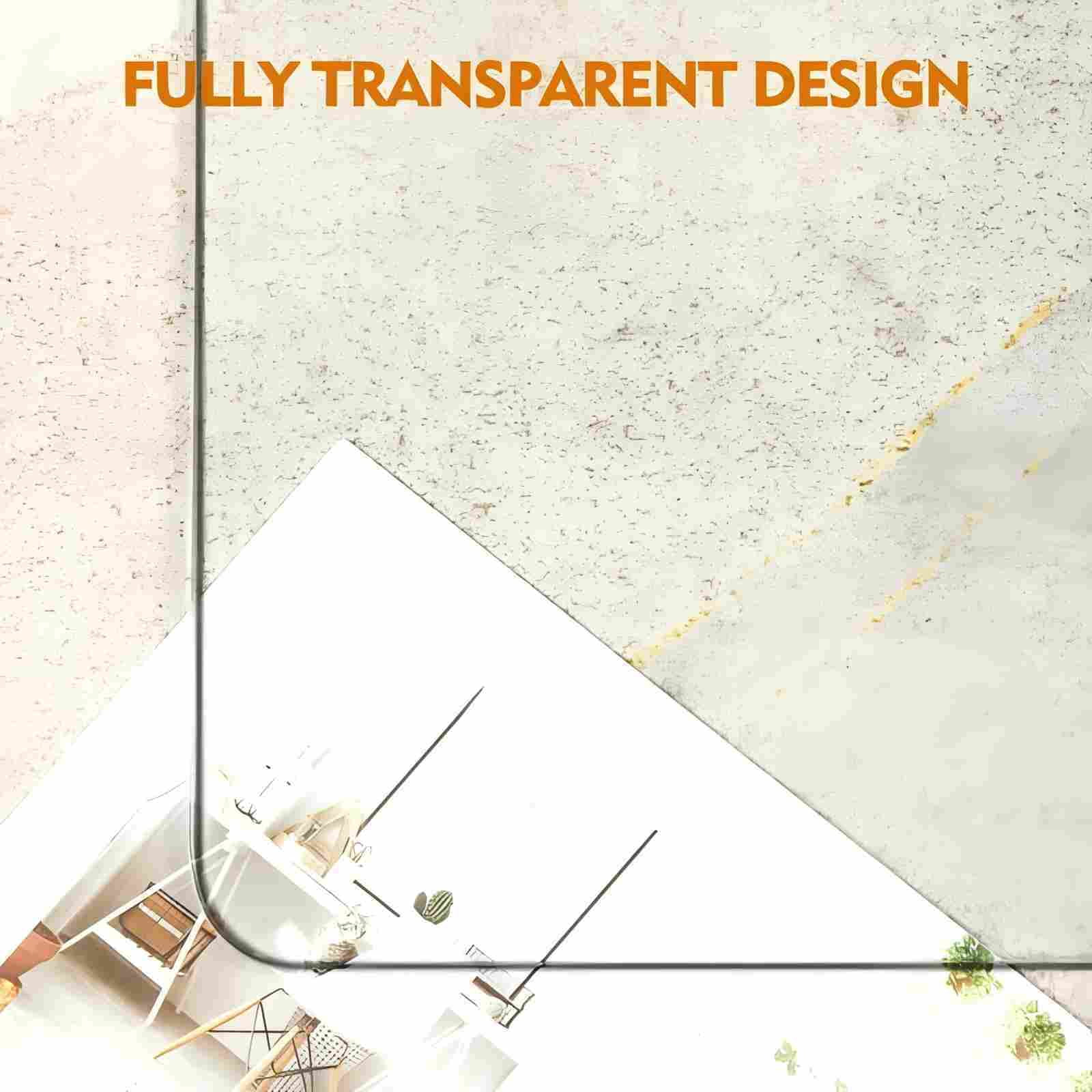 Lumora 36.9" x 46" Heavy Duty Hard Tempered Glass Mat Glass Chair Mat,Clear