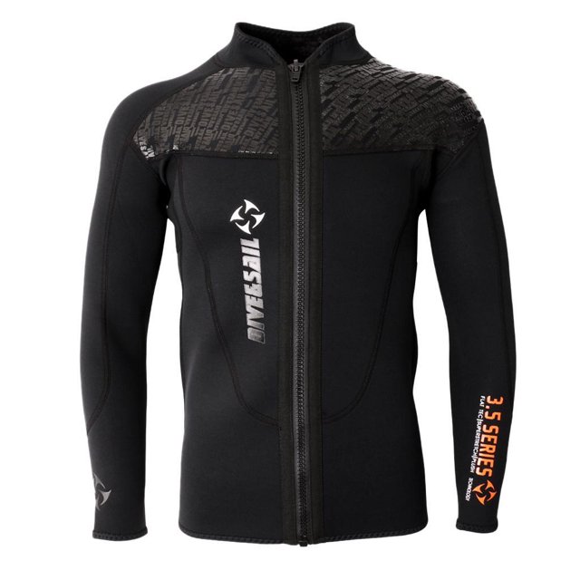 Eigraketly Top de neopreno de 3 mm Trajes de neopreno Chaqueta con cremallera frontal de manga larga Surf Buceo Deportes acuáticos METRO