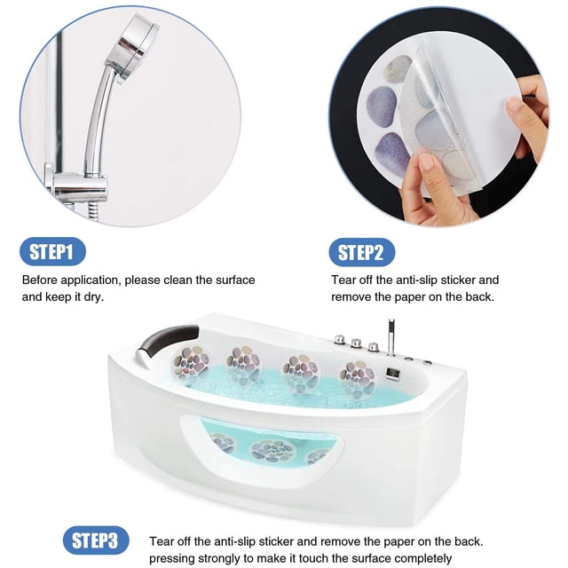 Set de 10 Adhesivos Antideslizantes para Bañera, Superma, Color, 15cm