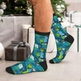 thumbnail image 7 of KLL Shark And Leaves Print Cool Socks Men's Women's Crew Socks Funny Crazy Novelty Stockings, 7 of 7