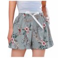 thumbnail image 4 of FAZVAOO Sleep Shorts for Women,Floral Printed Drawstring Elastic Waist Pajama Shorts,7"Inseam, 4 of 5