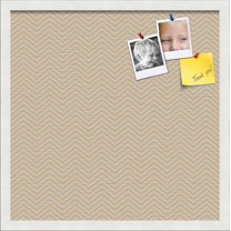 PinPix ArtToFrames 18x18 Custom Cork Bulletin Board    Poster Board Has a Fabric Style Canvas Finish, Framed in Satin White Frame (PinPix-263)