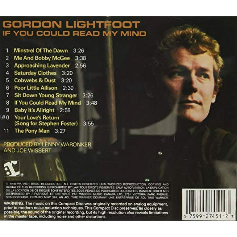 Gordon Lightfoot If You Could Read My Mind Music Performance
