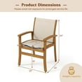 thumbnail image 3 of Costway 2 PCS Outdoor Dining Chairs Acacia Wood Patio Chairs with Breathable Fabric Seat, 3 of 8