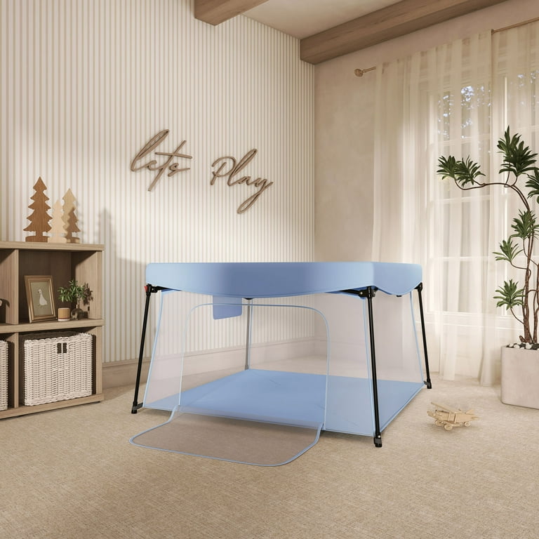Dream On Me Ziggy Square Playpen, Blue, (Model # 4432-BLU