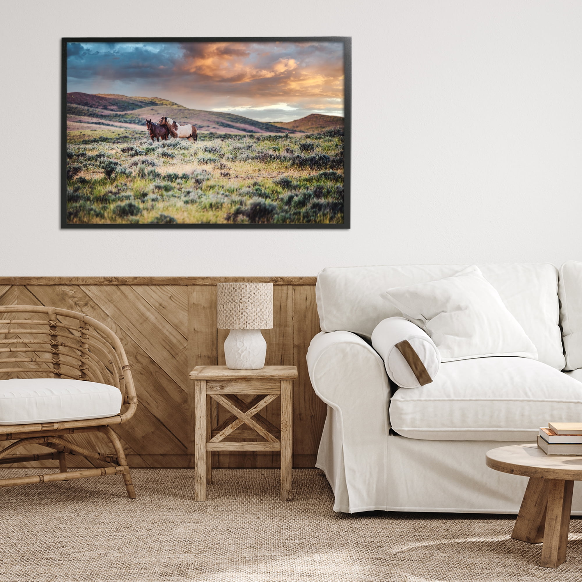 Stupell Industries Stay Close Horses Black Framed Giclee Art, design by Tim West