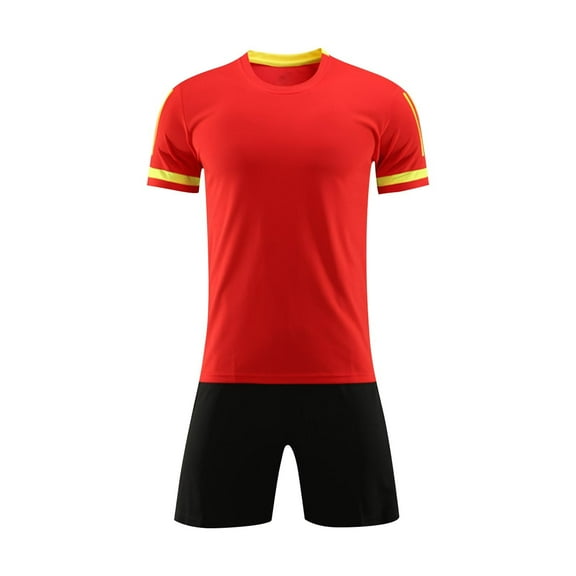 Boys 2 Pack Soccer Set Football Team T-shirt Shorts Short Sleeved Practice Outfits Practice Sports Clothes Suit