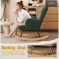 thumbnail image 6 of Glider Rocking Chair for Bedroom Chair, Comfy Accent Chair Reading Chair with High Backrest Armchair Teddy Soft Upholstered Living Room Chairs for Nursery Bedroom(Green), 6 of 7