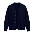 thumbnail image 6 of V‑Neck Loose Fit Cardigan for Men Long Sleeve Button Down Casual Coat Soft Stretch Fall Basic Jacket for Work Travel Hiking Daily Wear,S,Navy, 6 of 9