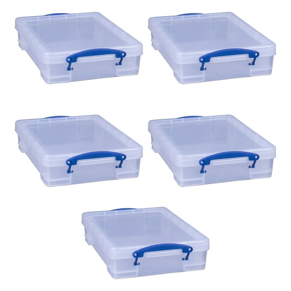 Really Useful Box 4L Storage Container w/ Lid & Clip Lock Handles (5 Pack)