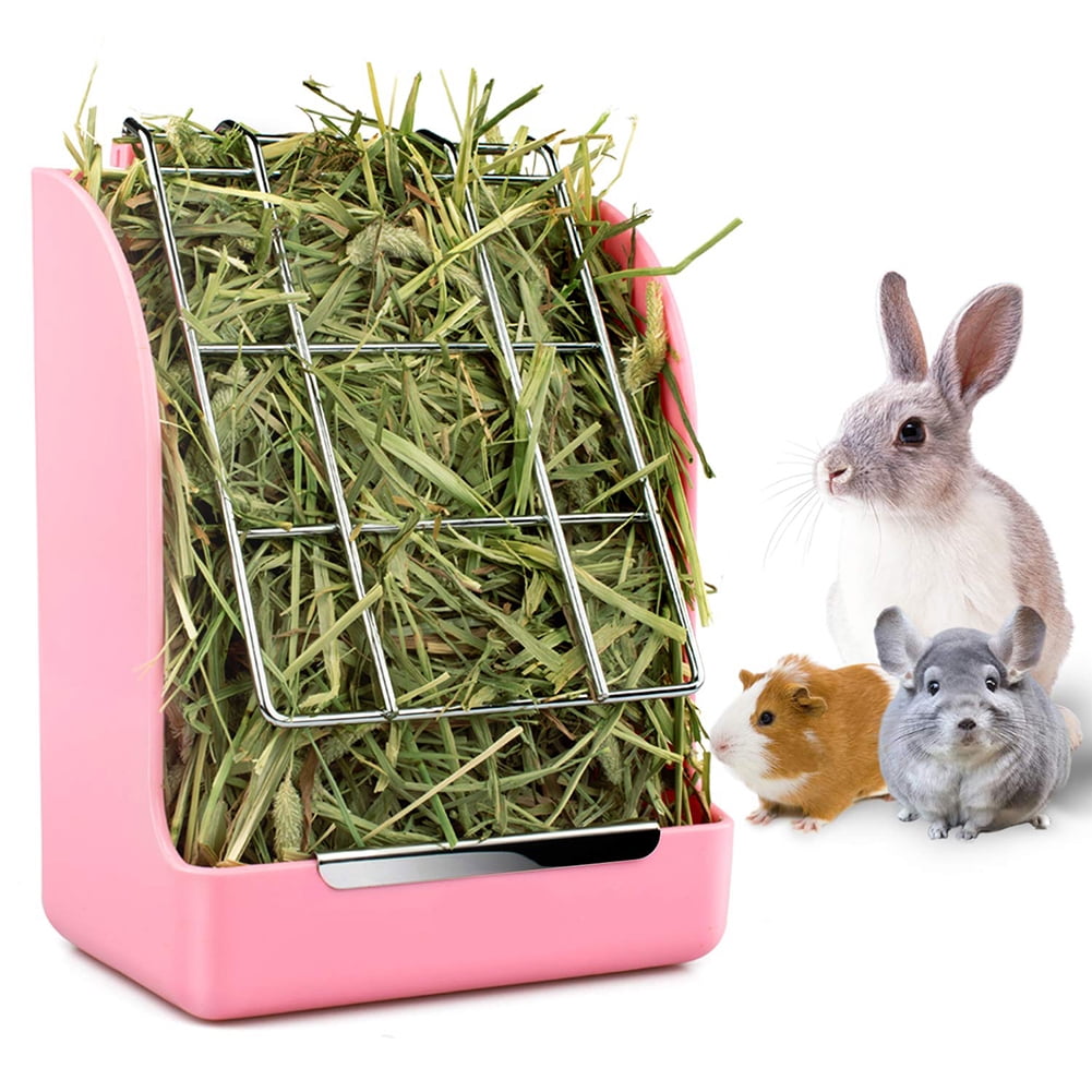 Pet Random Color LNIMIKIY Small Pet Rabbit Grass Feeder Shelf for Guinea Pigs Manger Rack Wall-Mounted Rabbit Mess-Free Alfalfa Dispenser Rabbit