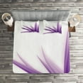 thumbnail image 2 of Ambesonne Flower Quilted Coverlet 3 Pcs, Purple Ombre Lotus Art, Queen Size, Purple and White, 2 of 2