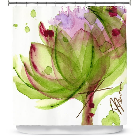 Shower Curtains 70" x 84" from DiaNoche Designs by Dawn Derman - Artichoke Flower