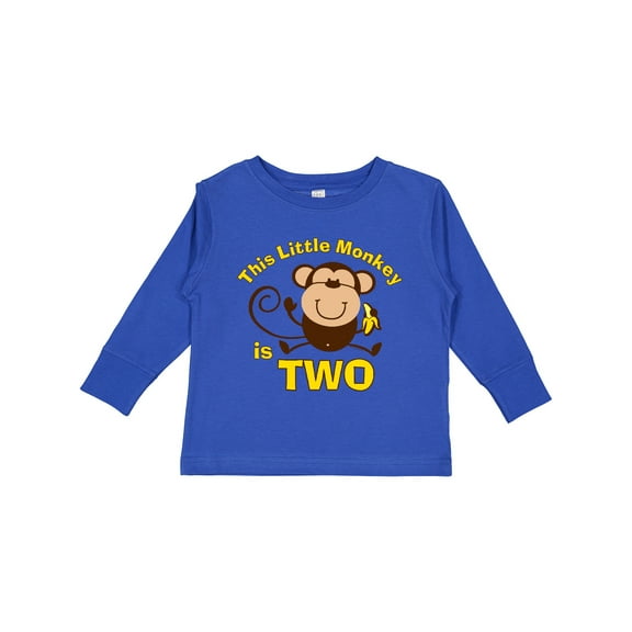 Inktastic Little Monkey 2nd Birthday Boy Boys Long Sleeve Toddler T-Shirt