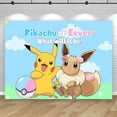 thumbnail image 3 of Fondo de fotografía para fiesta de cumpleaños de niña, princesa, recién nacida, Pikachu y Eevee, pancarta de monstruo de bolsillo, 3 of 5