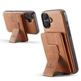 thumbnail image 2 of TECH CIRCLE for iPhone 16 Pro Case 6.3" 2024, Magnetic Phone Case with Removable Wallet & Hidden Kickstand, RFID Blocking Credit Card Slots, Compatible with MagSafe, PU Leather Protective Case, Brown, 2 of 11