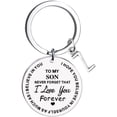 thumbnail image 1 of EGNMCR Keychains To My Son Message Keychain Stainless Steel Initial Last Name 26 Letter Family Inspirational Keychain Gift letter keychain, 1 of 1