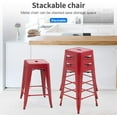 thumbnail image 2 of FDW Metal Stools Bar Stools 24 Inch Counter Height Stackable Barstools Indoor Outdoor Patio Furniture Dining Backless Kitchen Bar Set of 4, Red, 2 of 7